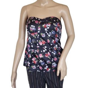 American Eagle Peplum Satin Tube Top